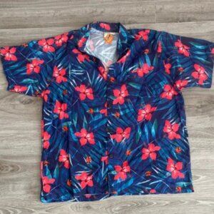 Piraña Joe Tropical Floral Men's Hawaiian Style Shirt